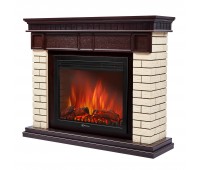 Каминокомплект Firelight: Очаг EFP/P- 2520LS, портал Bricks 25 камень бежевый, шпон темный дуб