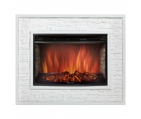 Каминокомплект:Очаг Electrolux EFP/P-3320RLS, портал Loft 30 камень белый, белая эмаль