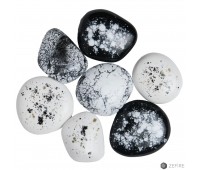 Декоративные керамические камни черно-бело-серые 7 шт (ZeFire)