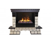 Электрокамин Stone 26 AO с очагом 3D Cassette 630 + Black вставка