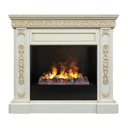 Электрокамин RealFlame Ekaterina WT 3D Cassette 630 + Black вставка