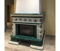 Изразцовая облицовка изразцами "Охота" топки Астов М700