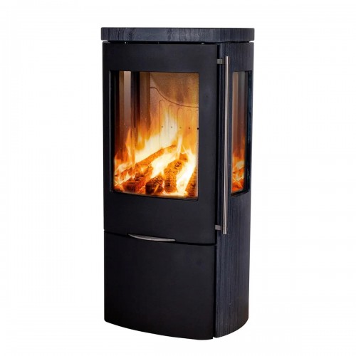 Печь-камин Jydepejsen Senza Dark Sandstone Sideglass