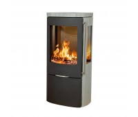 Печь-камин Jydepejsen Senza Grey Wood Sandstone Sideglass
