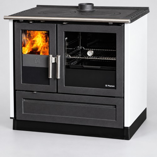 Отопительно-варочная печь Plamen 910 Glas (белая) Отопительно-варочная печь Plamen 910 Glas (белая)